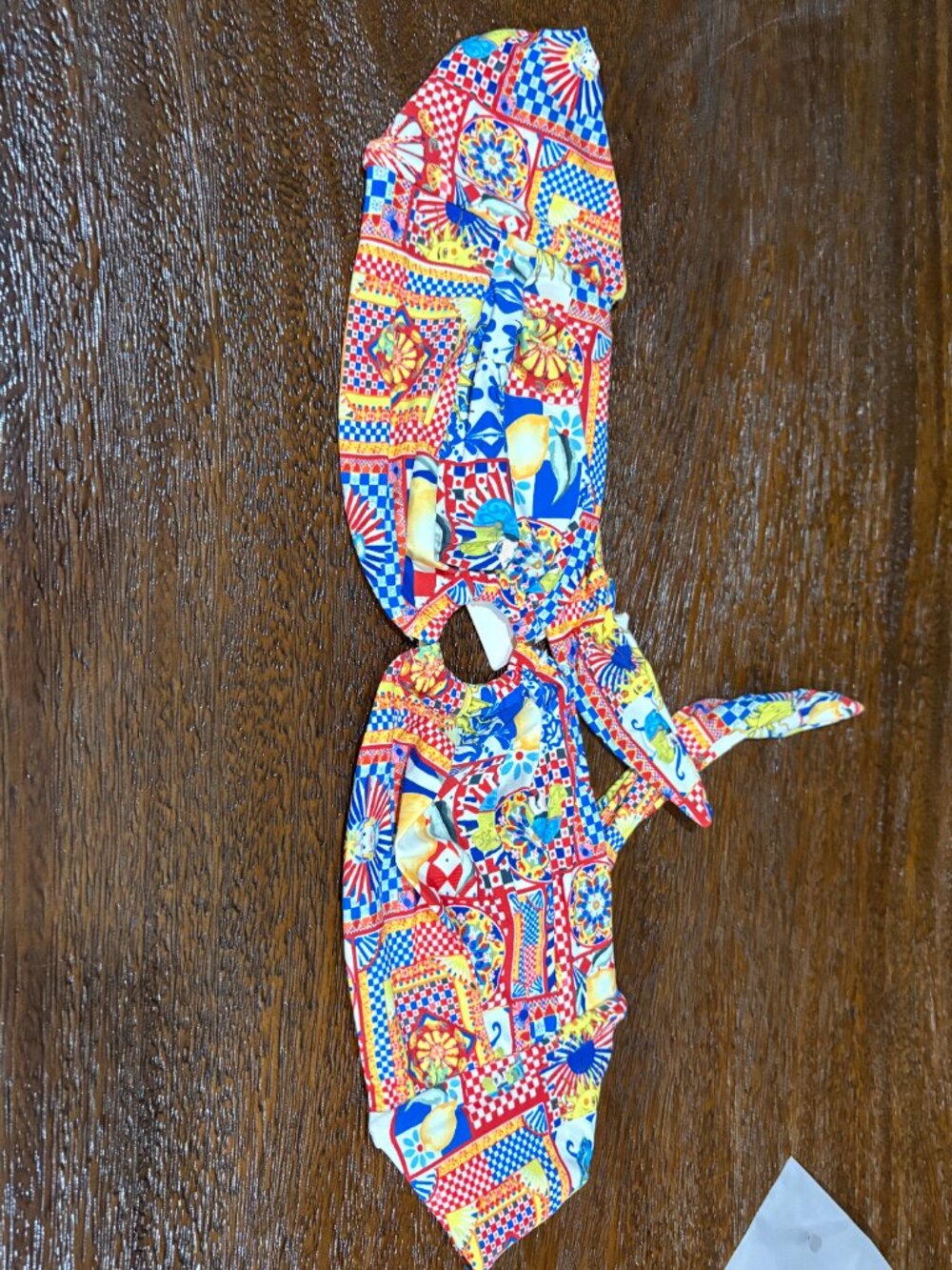 LA Swimwear Sundy Brunch Euro Summer Bikini Swimsuit Sun Lemon Blue Tile NEW - Picture 4 of 5